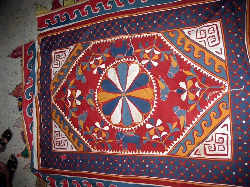 Appliqué canopy with sun-wheel, Saurashtra