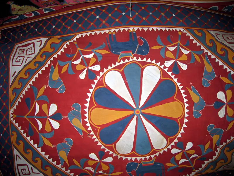 Appliqué medallion, detail