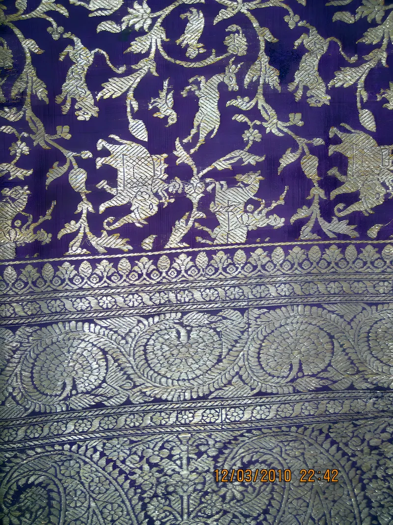 Purple and silver brocade