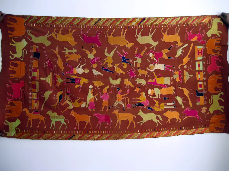 Embroidered frieze with riders