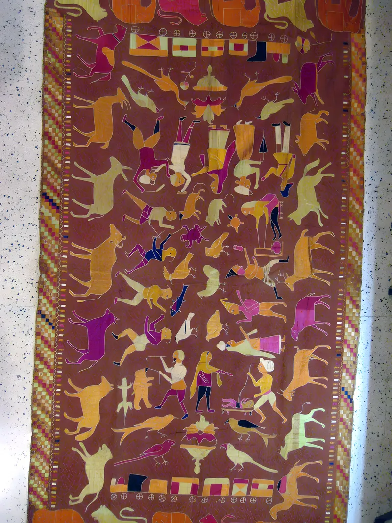 Embroidered hanging with animals
