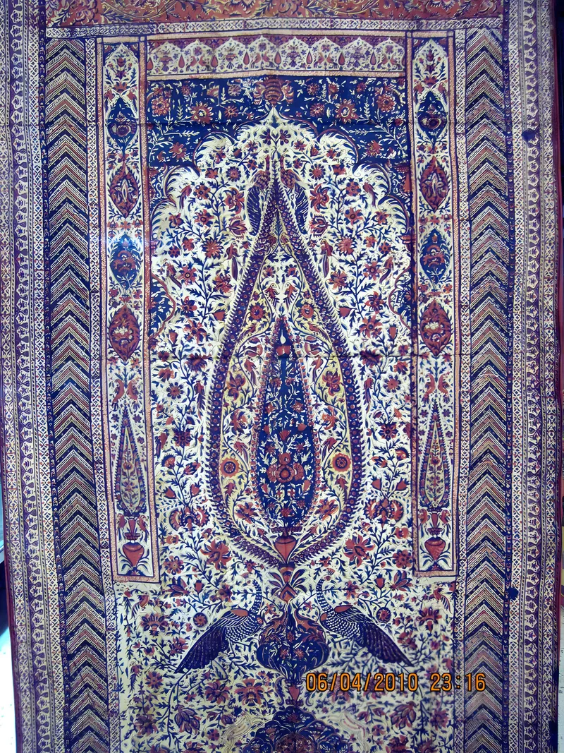 Kalamkari prayer cloth with cypress