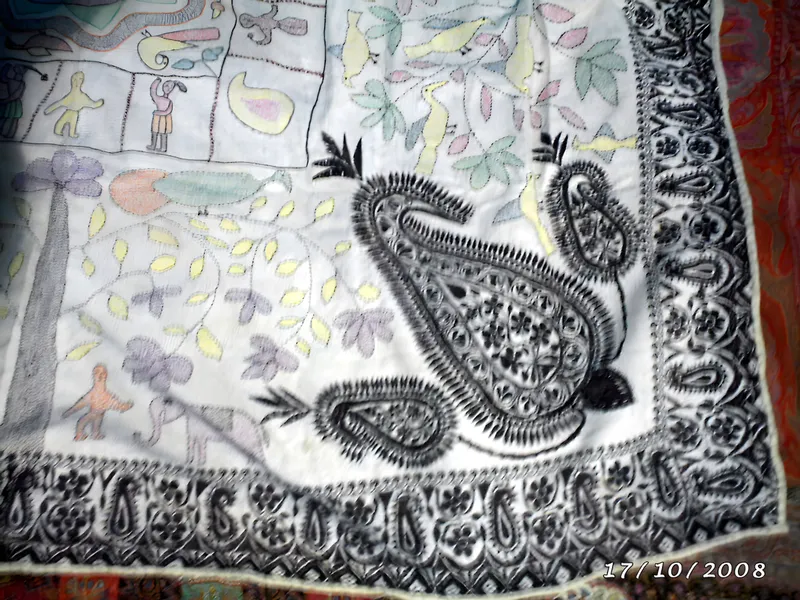 Kashmir shawl with paisley corners