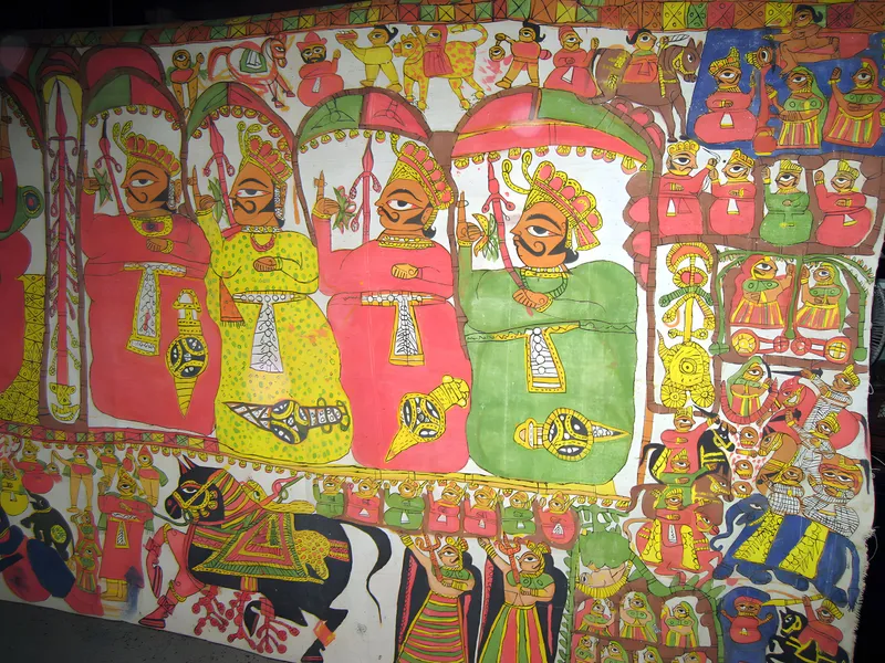 Painted narrative cloth, detail
