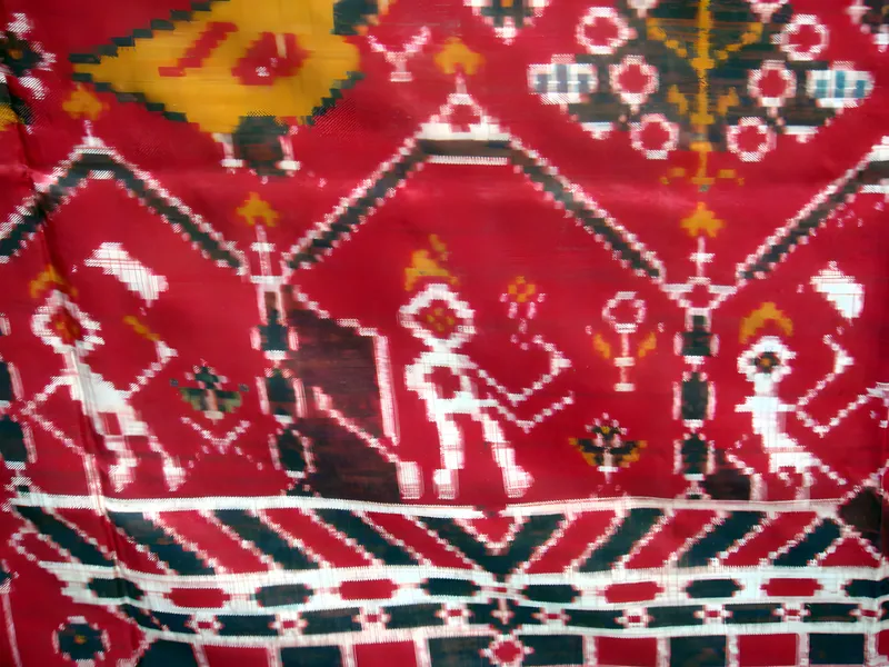 Patola with dancing figures