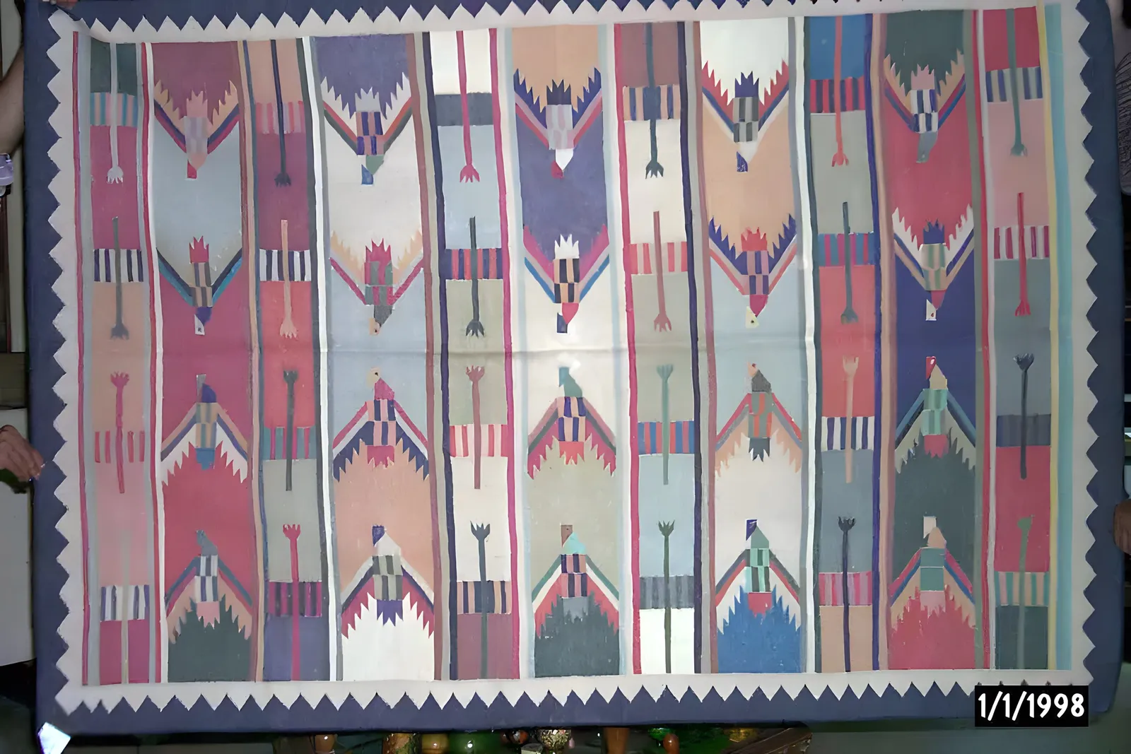 Hand-woven cotton dhurrie