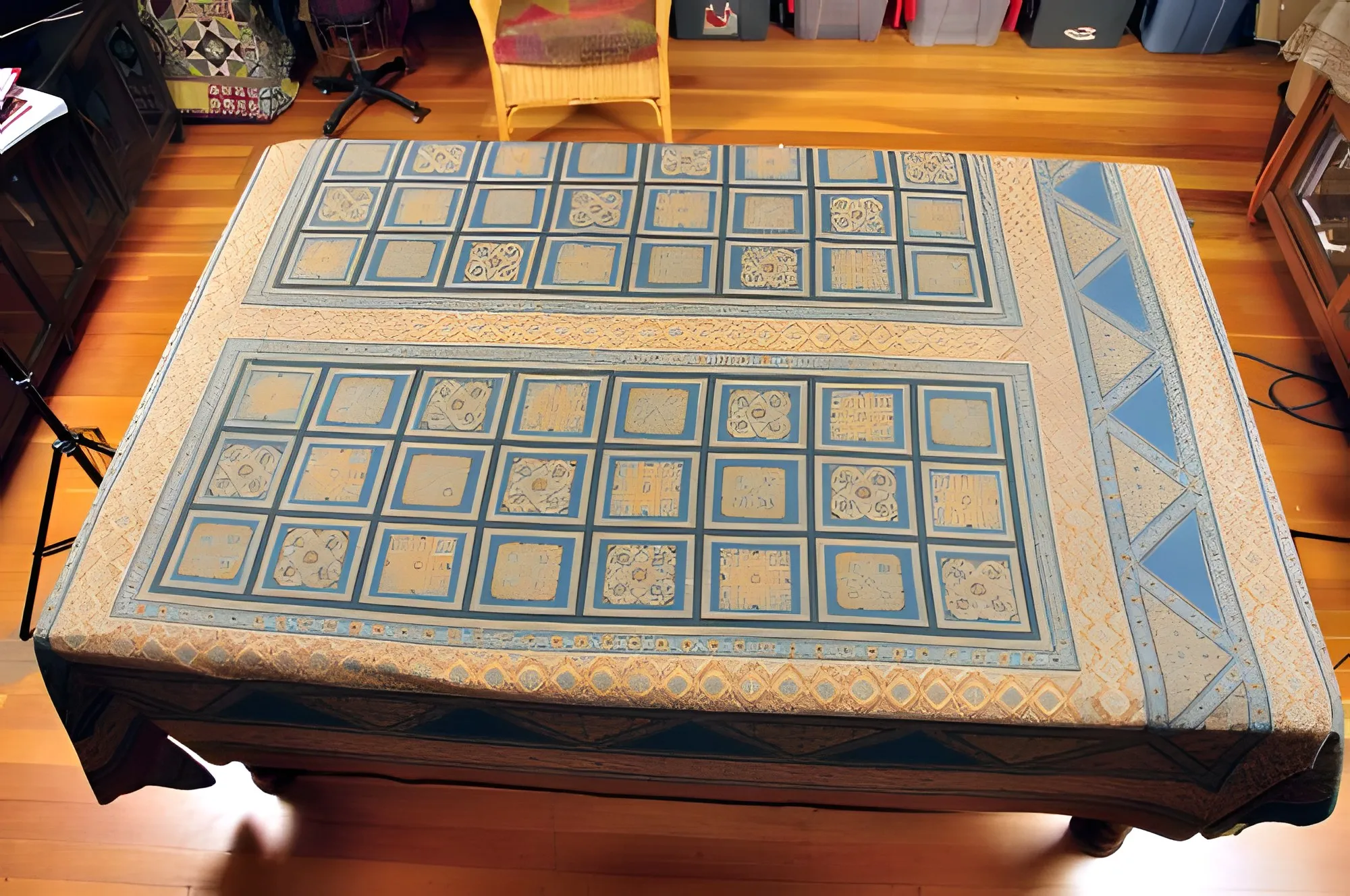 Ajrakh block-print table cover