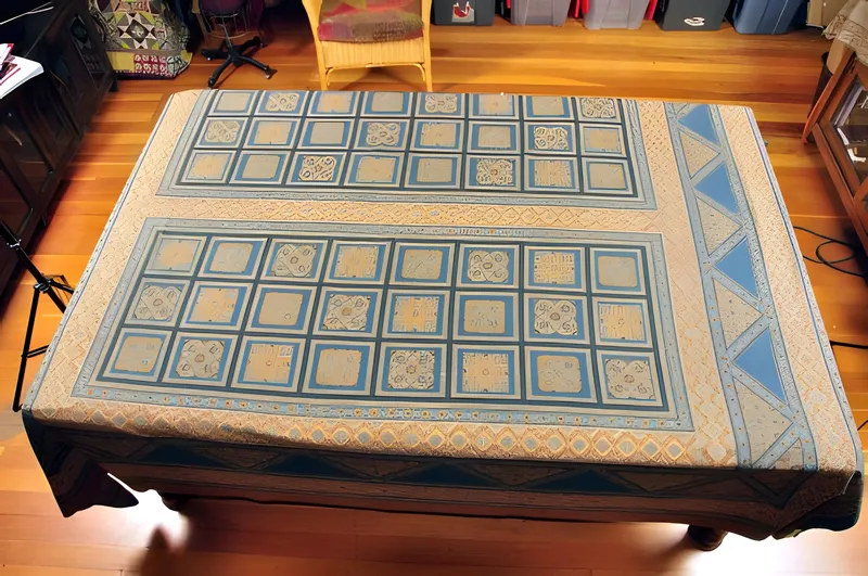 Ajrakh block-print table cover
