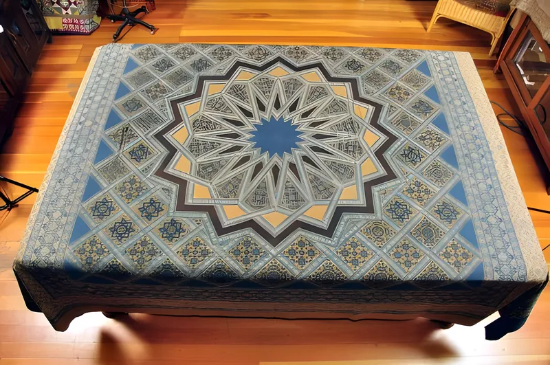 Block-printed table cover