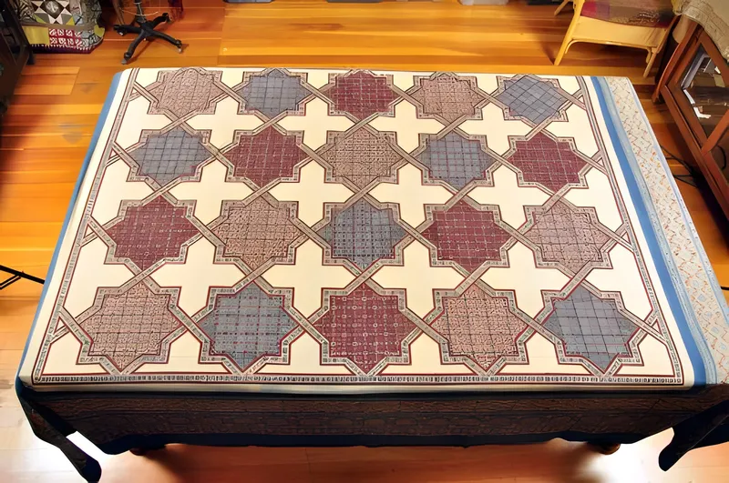 Block-printed table cover