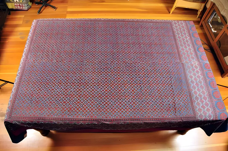 Block-printed table cover