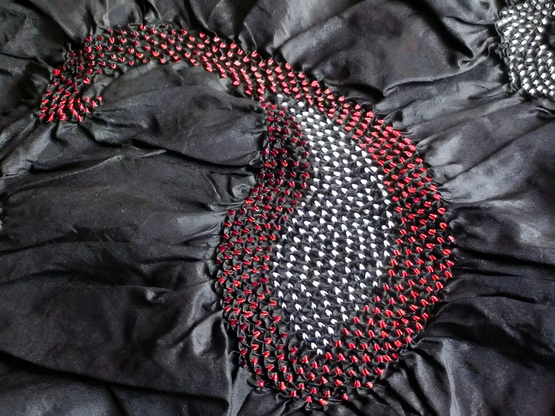 Bandhani paisley on silk