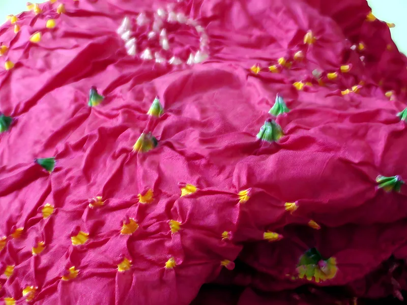 Pink bandhani silk