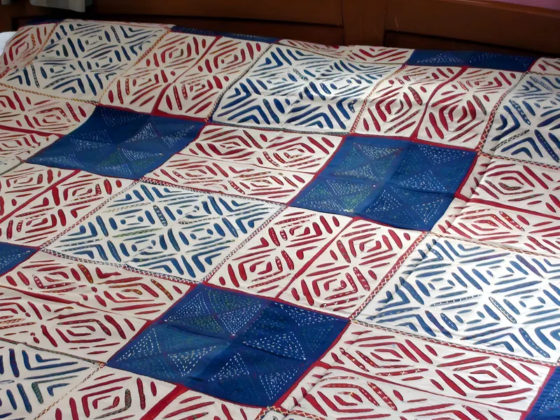 Appliqué bedcover, detail