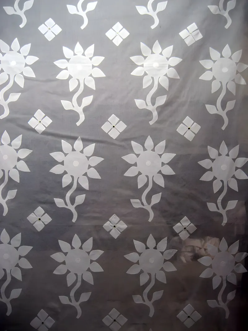 Appliqué cutwork curtain