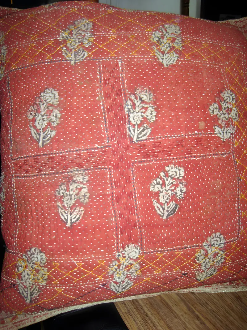 Kantha animal cushion