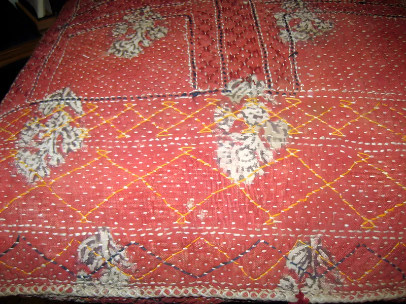 Kantha-embroidered cushions