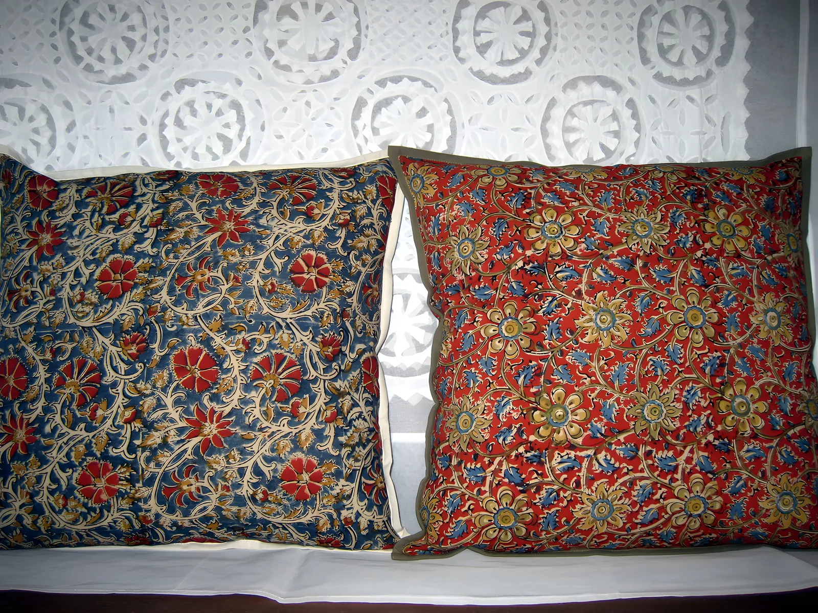 Block-printed cushions