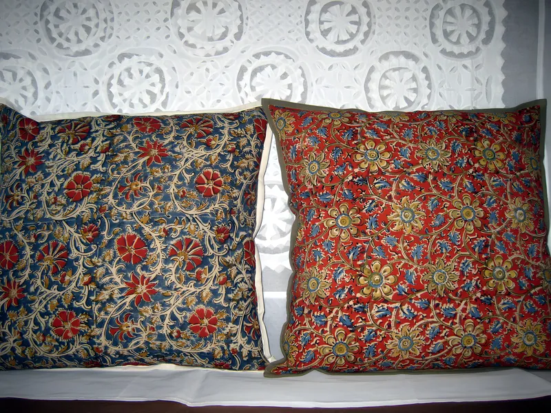 Block-printed cushions