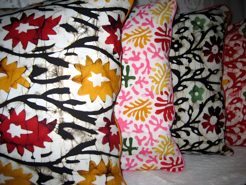Block-printed cushions