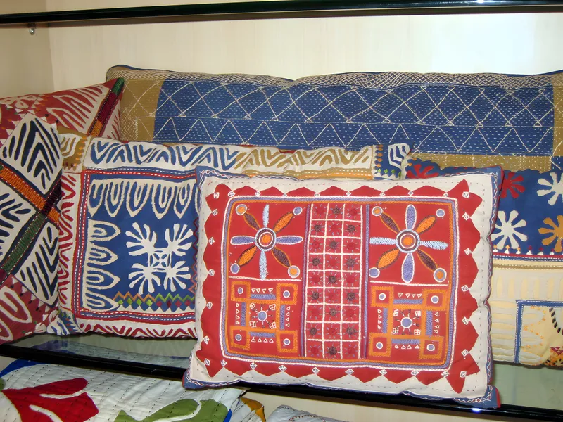 Tribal embroidered cushions