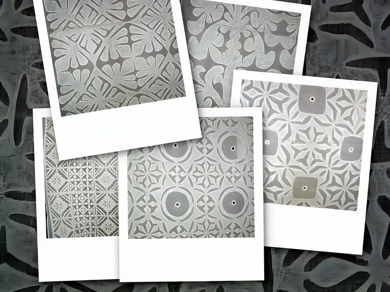 White-on-white appliqué cutwork samples