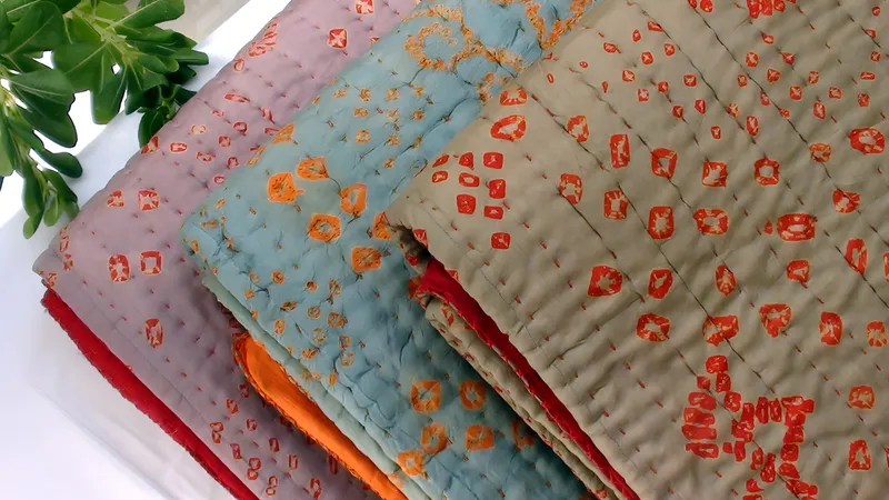 Tie-dyed silk quilt