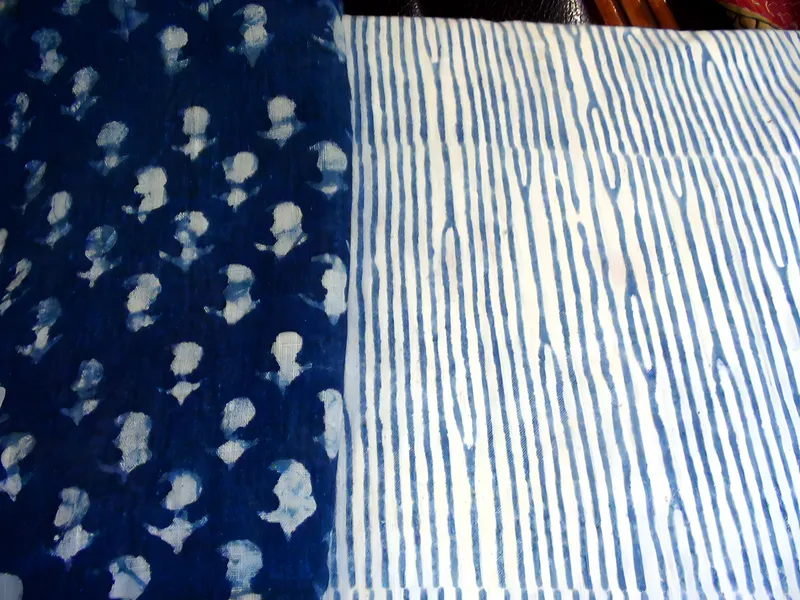 Indigo block-print swatches