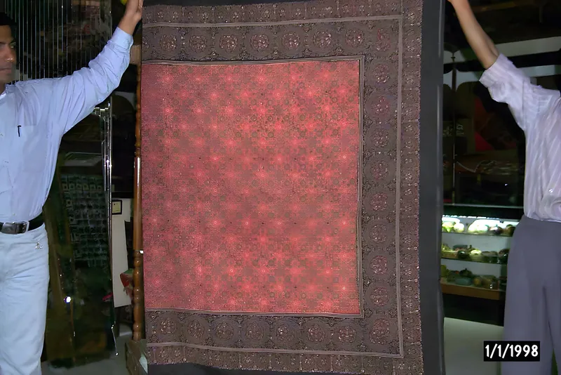 Ajrakh block-print quilt
