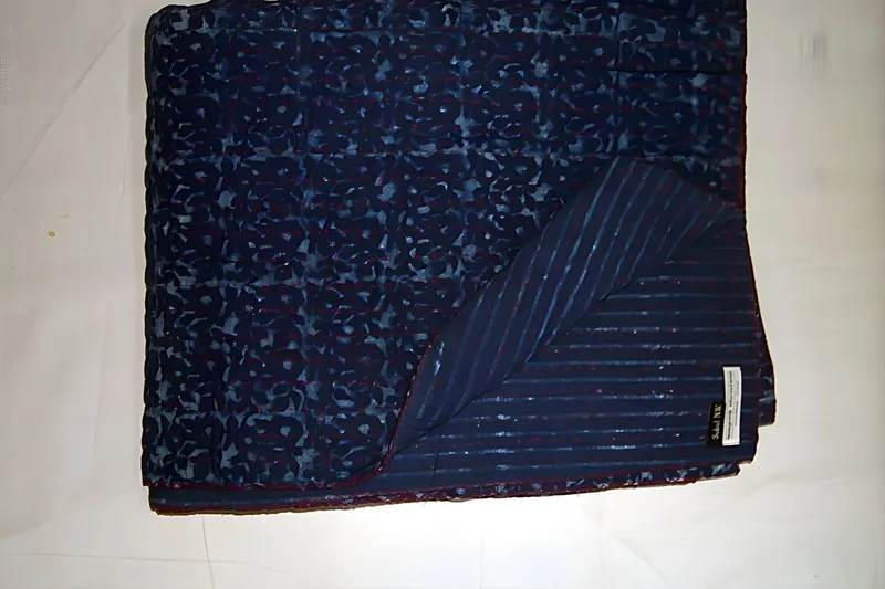 Reverse-print indigo quilt