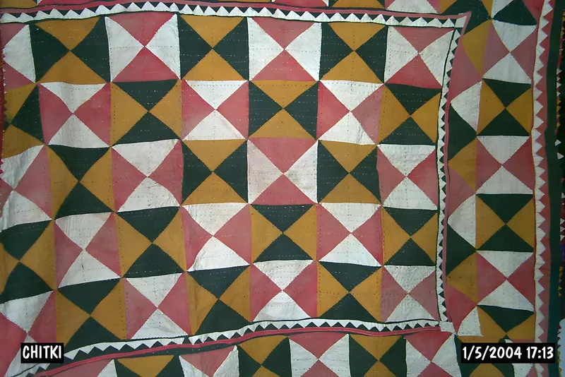 Hand-pieced quilt, detail