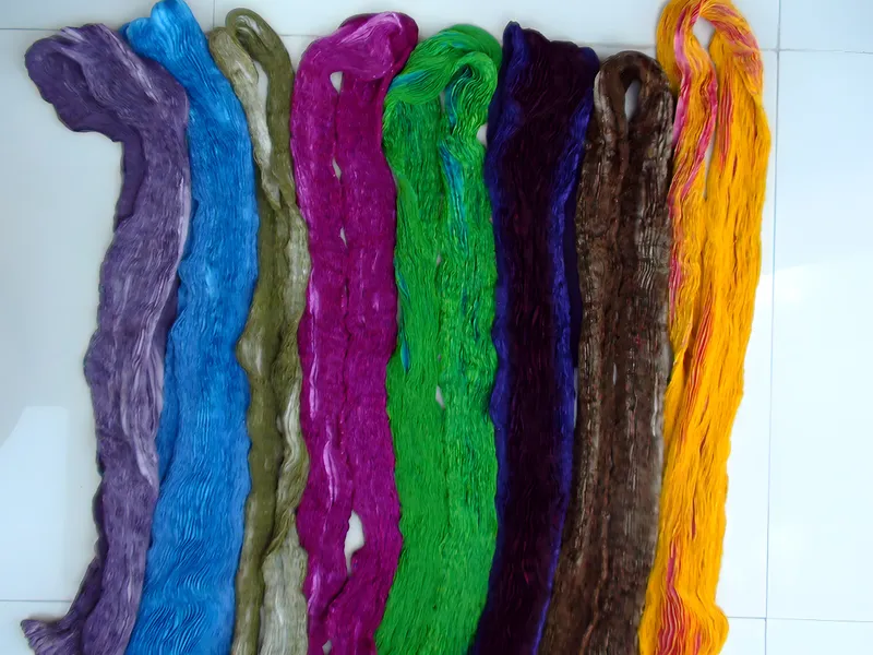 Crinkled silk scarves