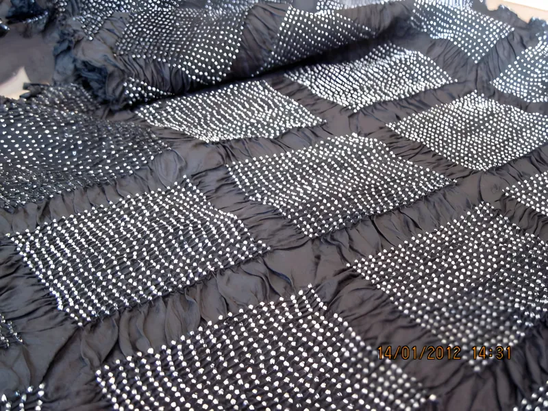 Black intricate tie-dyed shawl
