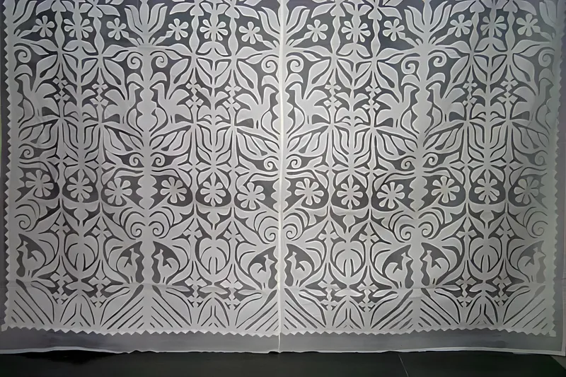 White cutwork tablecloth