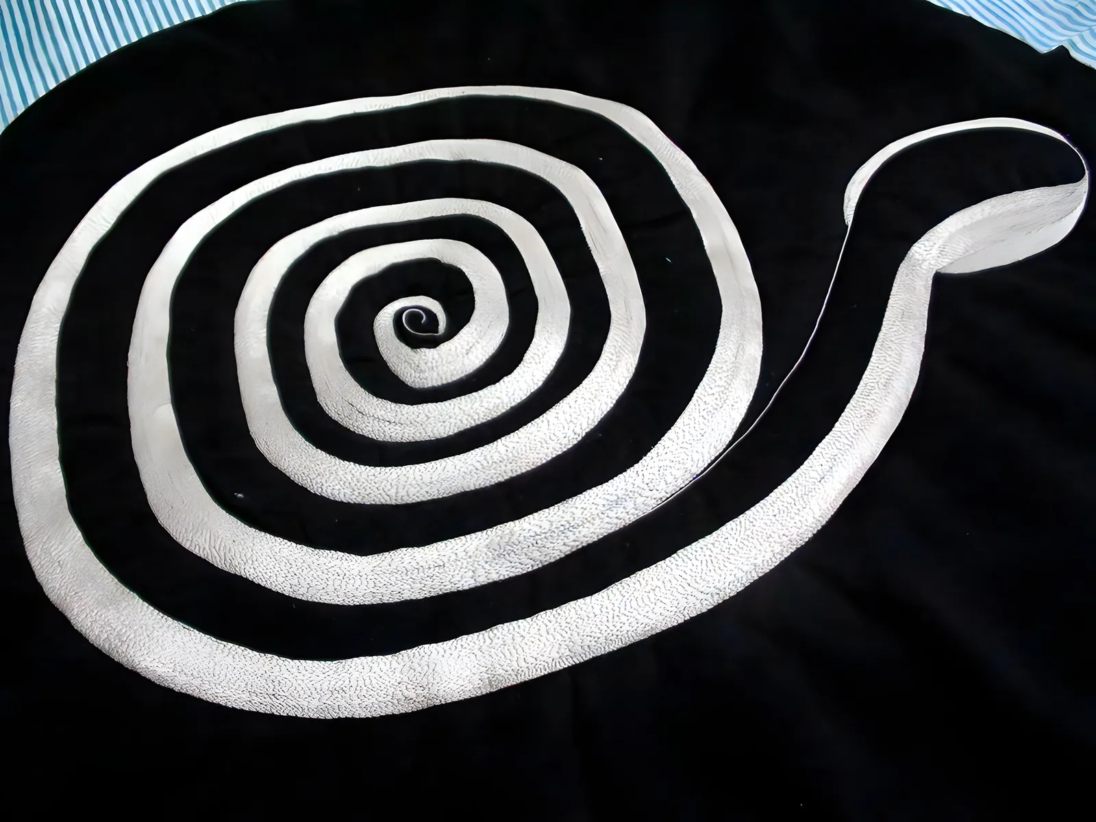 Finished spiral appliqué cushion sample