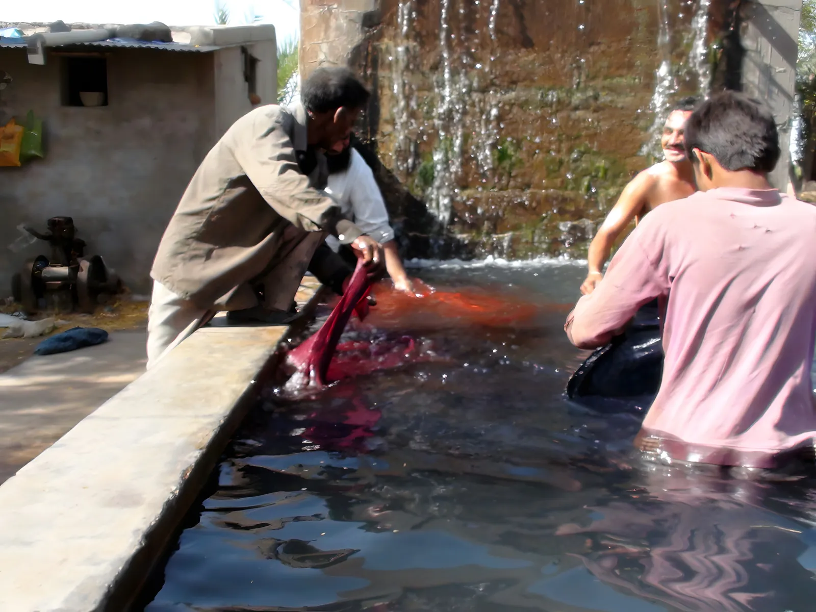 Washing red cloth